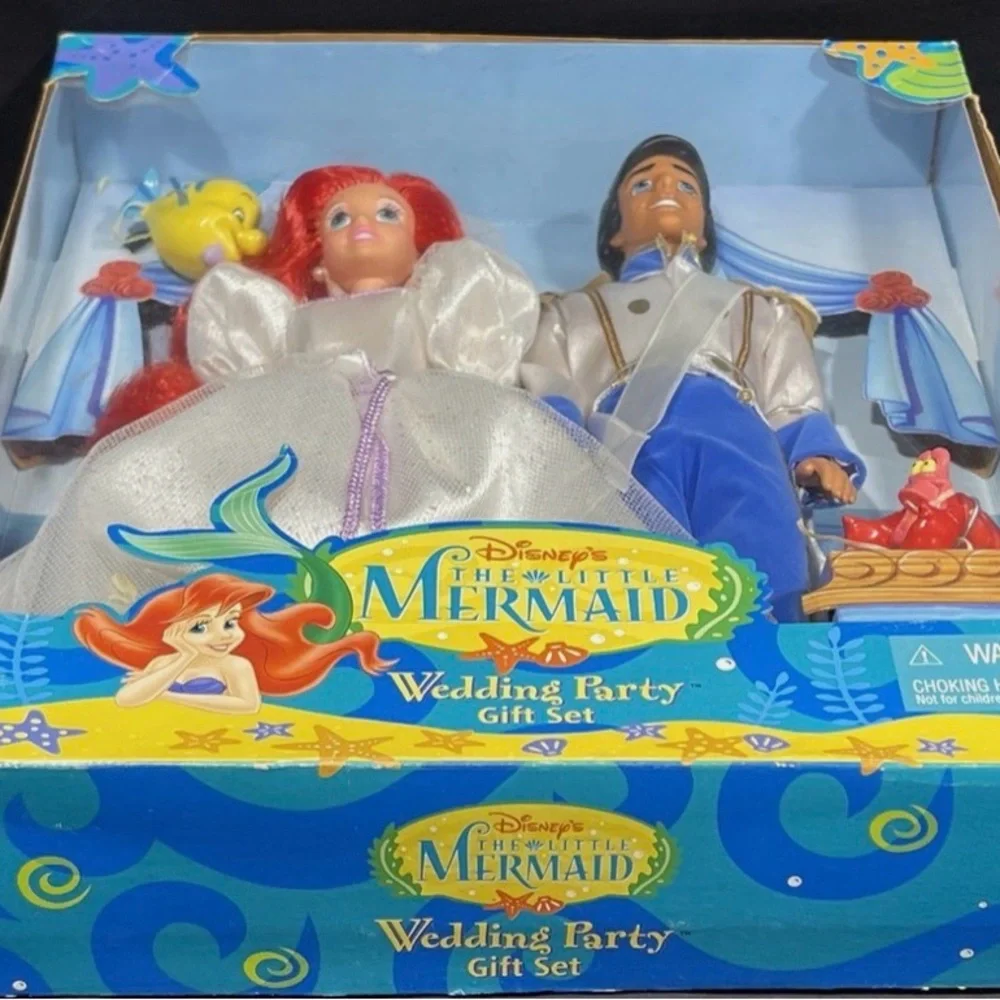 Disney Little Mermaid Wedding Gift Set Ariel Prince Eric Mattel 1997 Sealed box - Picture 4 of 6